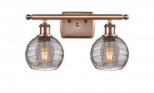 Innovations Lighting 516-2W-AC-G1213-6SM - Athens Deco Swirl - 2 Light - 16 inch - Antique Copper - Bath Vanity Light