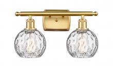  516-2W-SG-G1215-6 - Athens Water Glass - 2 Light - 16 inch - Satin Gold - Bath Vanity Light