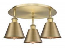 Innovations Lighting 516-3C-BB-M8-BB - Ballston - 3 Light - 18 inch - Brushed Brass - Flush Mount