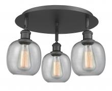 Innovations Lighting 516-3C-BK-G104 - Belfast - 3 Light - 18 inch - Matte Black - Flush Mount