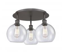 Innovations Lighting 516-3C-OB-G124-8 - Athens - 3 Light - 20 inch - Oil Rubbed Bronze - Flush Mount