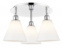 Innovations Lighting 516-3C-PC-GBC-81 - Berkshire - 3 Light - 20 inch - Polished Chrome - Flush Mount