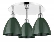 Innovations Lighting 516-3C-PC-MBD-75-GR - Plymouth - 3 Light - 19 inch - Polished Chrome - Flush Mount