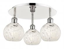 Innovations Lighting 516-3C-PN-G1216-6WM - White Mouchette - 3 Light - 18 inch - Polished Nickel - Flush Mount