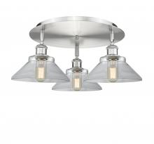 Innovations Lighting 516-3C-SN-G132 - Orwell - 3 Light - 20 inch - Satin Nickel - Flush Mount