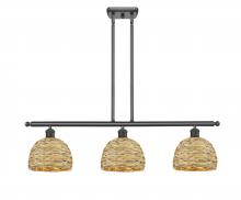 Innovations Lighting 516-3I-OB-RBD-8-NAT - Woven Rattan - 3 Light - 36 inch - Oil Rubbed Bronze - Multi Pendant