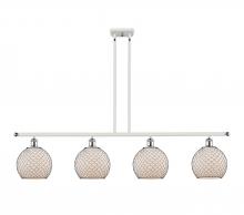 Innovations Lighting 516-4I-WPC-G121-8CBK - Farmhouse Chicken Wire - 4 Light - 48 inch - White Polished Chrome - Cord hung - Island Light