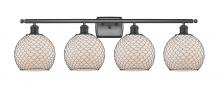 Innovations Lighting 516-4W-BK-G121-8CBK - Farmhouse Chicken Wire - 4 Light - 38 inch - Matte Black - Bath Vanity Light