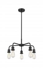 Innovations Lighting 516-5CR-BK - Ballston - 5 Light - 18 inch - Matte Black - Chandelier