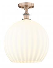 Innovations Lighting 616-1F-AC-G1217-14WV - White Venetian - 1 Light - 14 inch - Antique Copper - Semi-Flush Mount