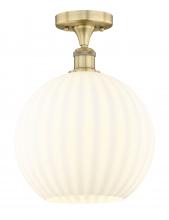 Innovations Lighting 616-1F-BB-G1217-12WV - White Venetian - 1 Light - 12 inch - Brushed Brass - Semi-Flush Mount