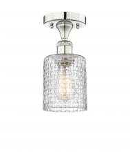 Innovations Lighting 616-1F-PN-G112C-5CL - Cobbleskill - 1 Light - 5 inch - Polished Nickel - Semi-Flush Mount