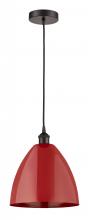 Innovations Lighting 616-1P-OB-MBD-12-RD-LED - Plymouth - 1 Light - 12 inch - Oil Rubbed Bronze - Cord hung - Mini Pendant