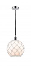 Innovations Lighting 616-1P-PC-G121-10RW - Farmhouse Rope - 1 Light - 10 inch - Polished Chrome - Cord hung - Mini Pendant