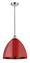 Innovations Lighting 616-1P-PC-MBD-16-RD-LED - Plymouth - 1 Light - 16 inch - Polished Chrome - Cord hung - Mini Pendant