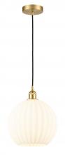 Innovations Lighting 616-1P-SG-G1217-12WV - White Venetian - 1 Light - 12 inch - Satin Gold - Cord Hung - Mini Pendant