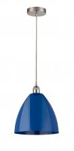 Innovations Lighting 616-1P-SN-MBD-12-BL - Plymouth - 1 Light - 12 inch - Brushed Satin Nickel - Cord hung - Mini Pendant