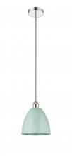 Innovations Lighting 616-1S-PN-MBD-9-SF - Plymouth - 1 Light - 9 inch - Polished Nickel - Cord hung - Mini Pendant