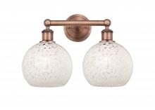 Innovations Lighting 616-2W-AC-G1216-8WM - White Mouchette - 2 Light - 17 inch - Antique Copper - Bath Vanity Light