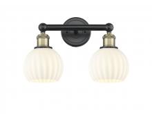 Innovations Lighting 616-2W-BAB-G1217-6WV - White Venetian - 2 Light - 15 inch - Black Antique Brass - Bath Vanity Light