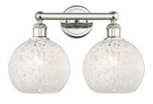 Innovations Lighting 616-2W-PN-G1216-8WM - White Mouchette - 2 Light - 17 inch - Polished Nickel - Bath Vanity Light