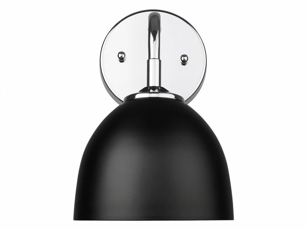 Zoey 1-Light Wall Sconce in Chrome with Matte Black