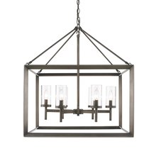 Golden 2073-6 GMT - Smyth 6 Light Chandelier in Gunmetal Bronze with Clear Glass