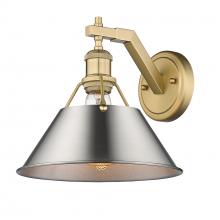 Golden 3306-1W BCB-PW - Orwell BCB 1 Light Wall Sconce in Brushed Champagne Bronze with Pewter shade