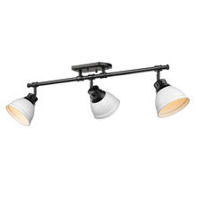 Golden 3602-3SF BLK-WHT - Duncan 3-Light Semi-Flush - Track Light in Matte Black with Matte White