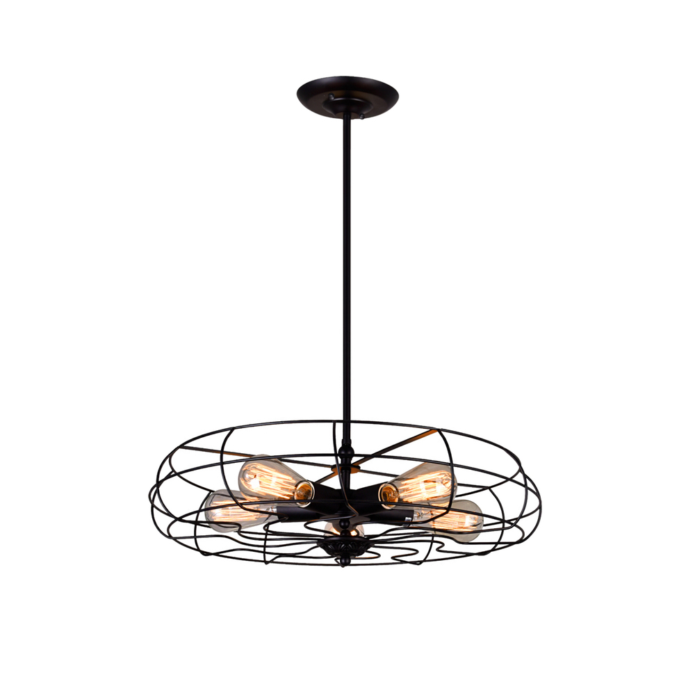 Pamela 5 Light Pendant With Black Finish