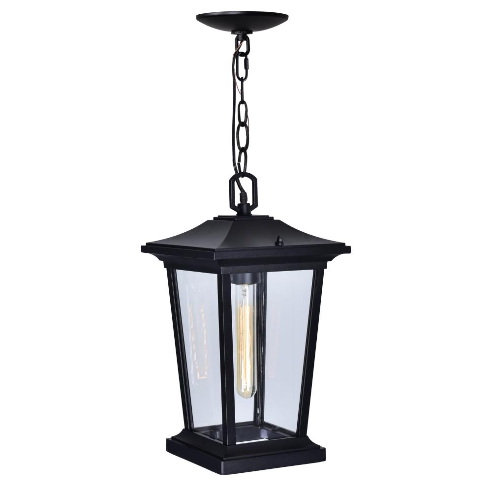 Leawood 1 Light Black Outdoor Hanging Light