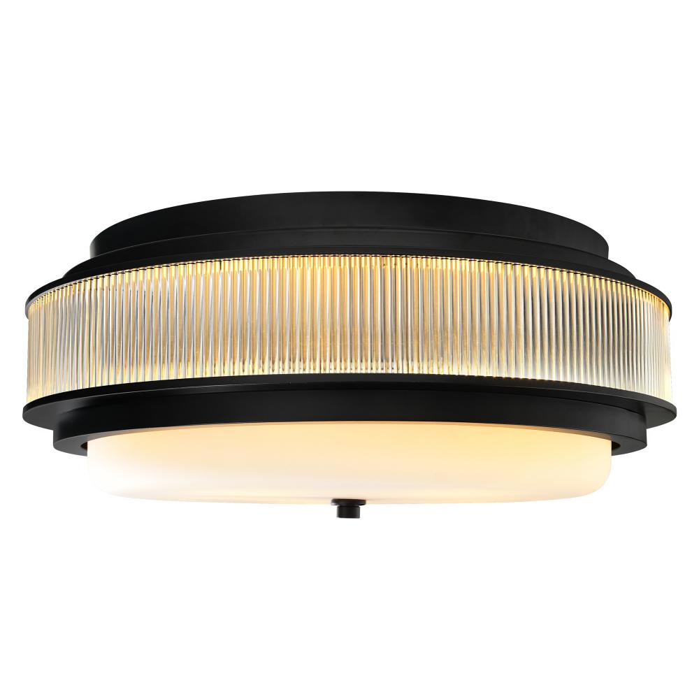 Valdivia 4 Light Black Flush Mount