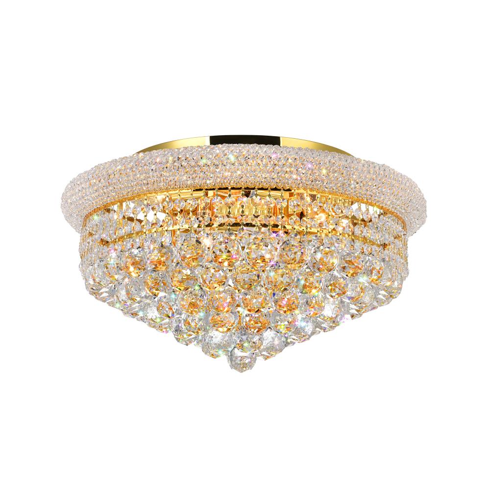 Empire 8 Light Flush Mount With Gold Finish