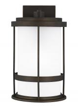 Generation Lighting 8690901D-71 - Wilburn modern 1-light outdoor exterior Dark Sky compliant medium wall lantern sconce in antique bro