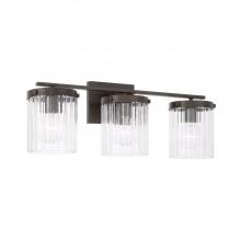 Capital 156231OR-555 - 3-Light Vanity in Oil Rubbed Bronze with Clear Beveled Fluted Glass