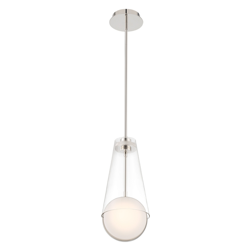 Solari 2 Light Pendant in Polished Nickel