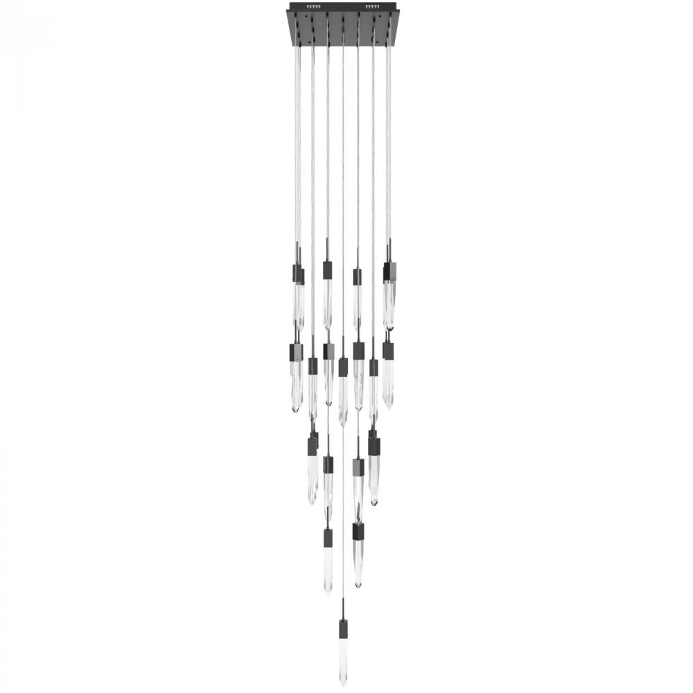 The Original Aspen Collection Dark Bronze 25 Light Pendant Fixture with Clear Crystal