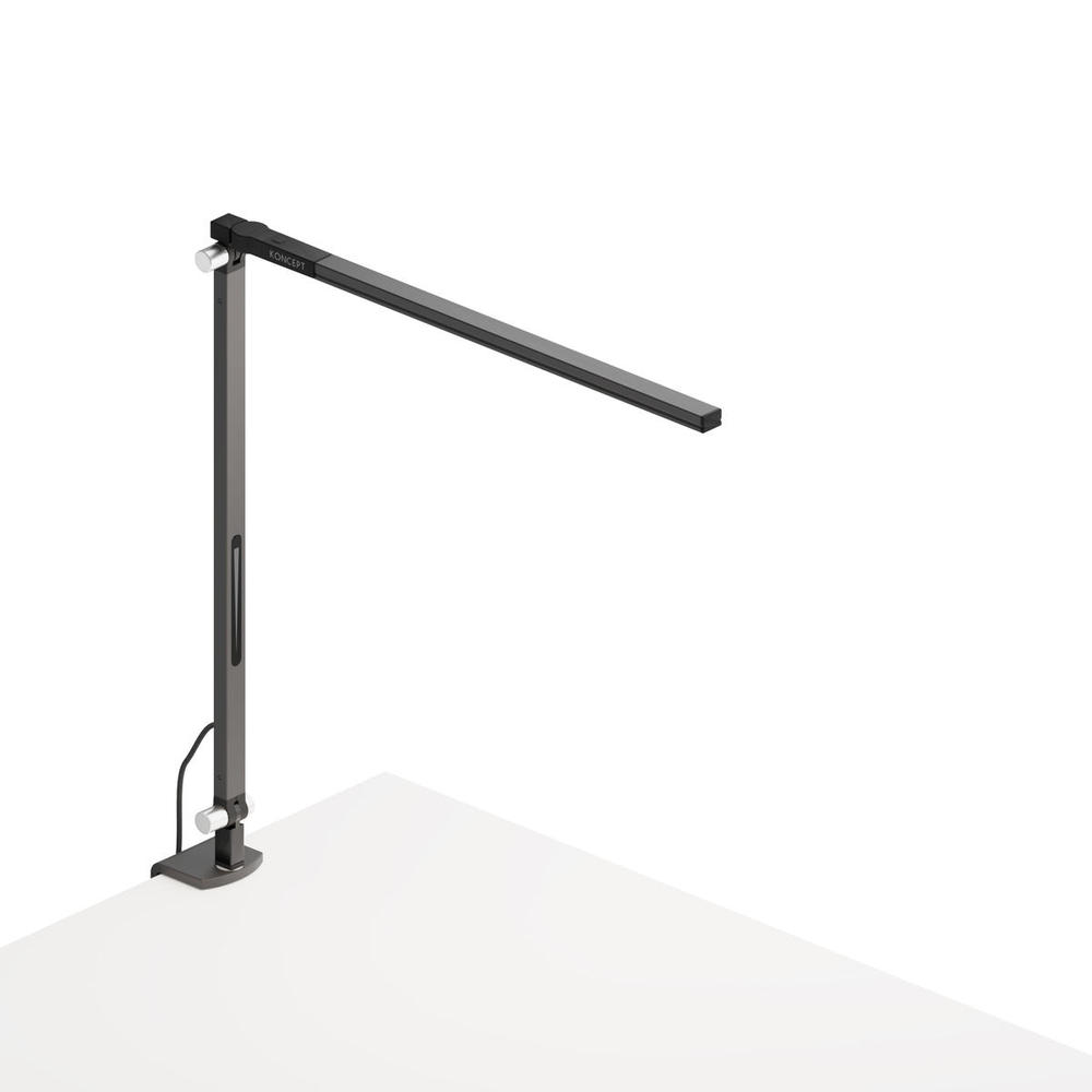 Z-Bar Solo mini Desk Lamp with one-piece desk clamp (Warm Light; Metallic Black)