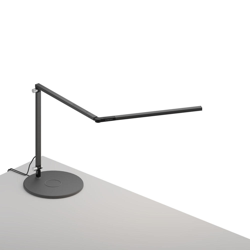 Z-Bar mini Desk Lamp with wireless charging Qi Base (Warm Light; Metallic Black)