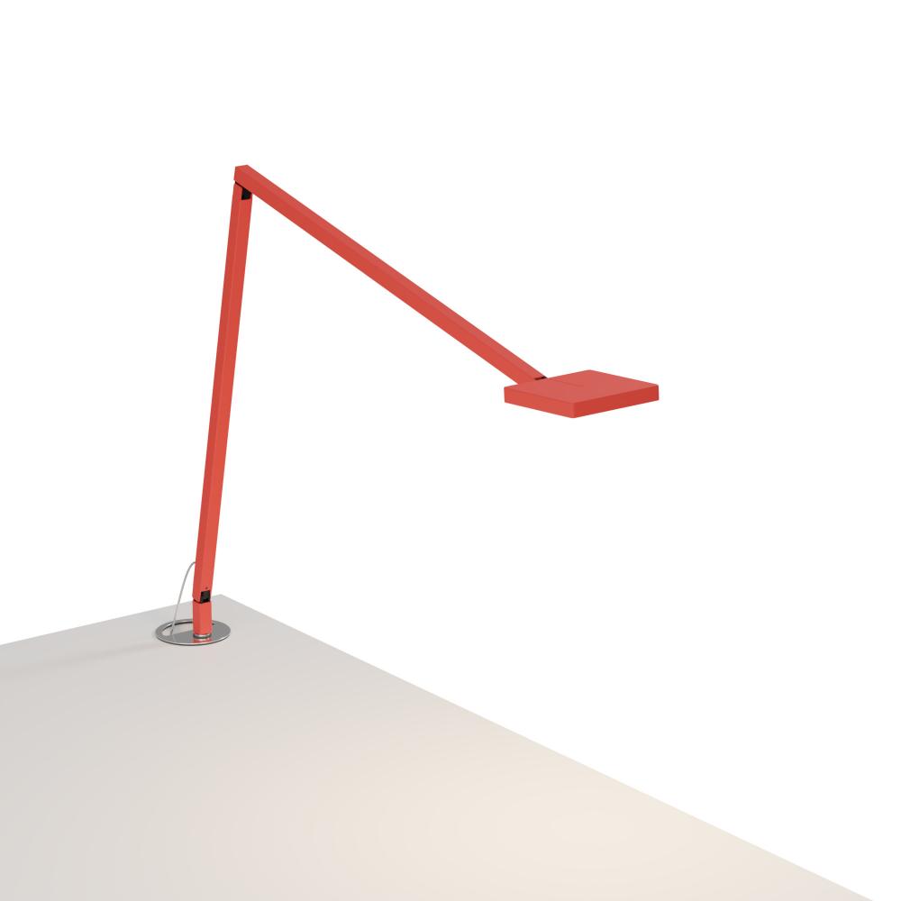 Foccacia Desk Lamp (Matte Fire Red) with Grommet Mount