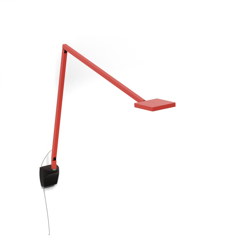 Foccacia Desk Lamp (Matte Fire Red) with Wall Mount (Matte Black)