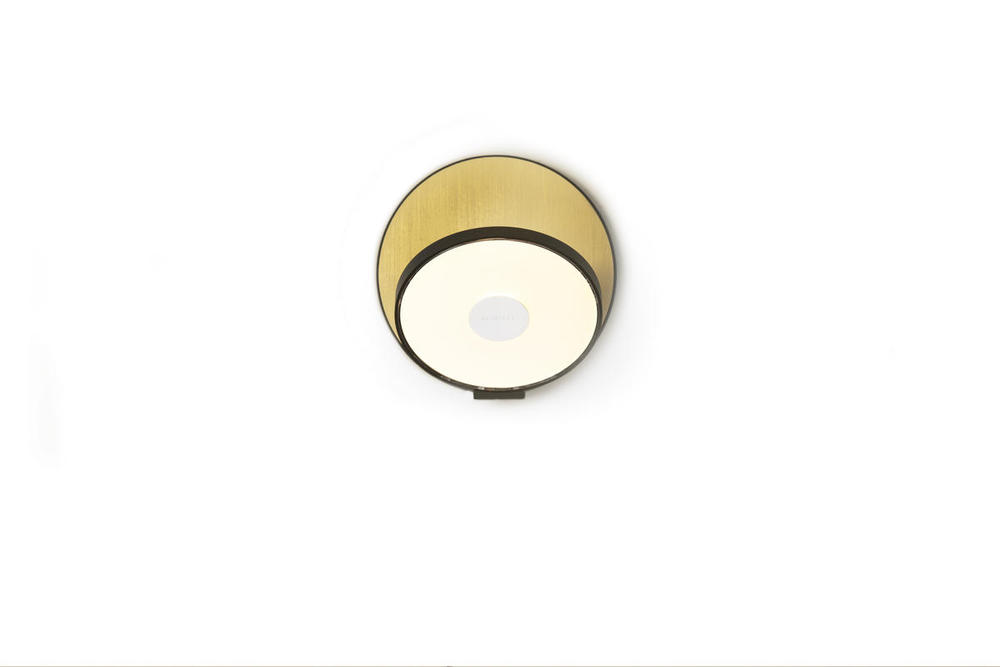 Gravy Wall Sconce - Metallic Black body, Brass plates - Hardwire