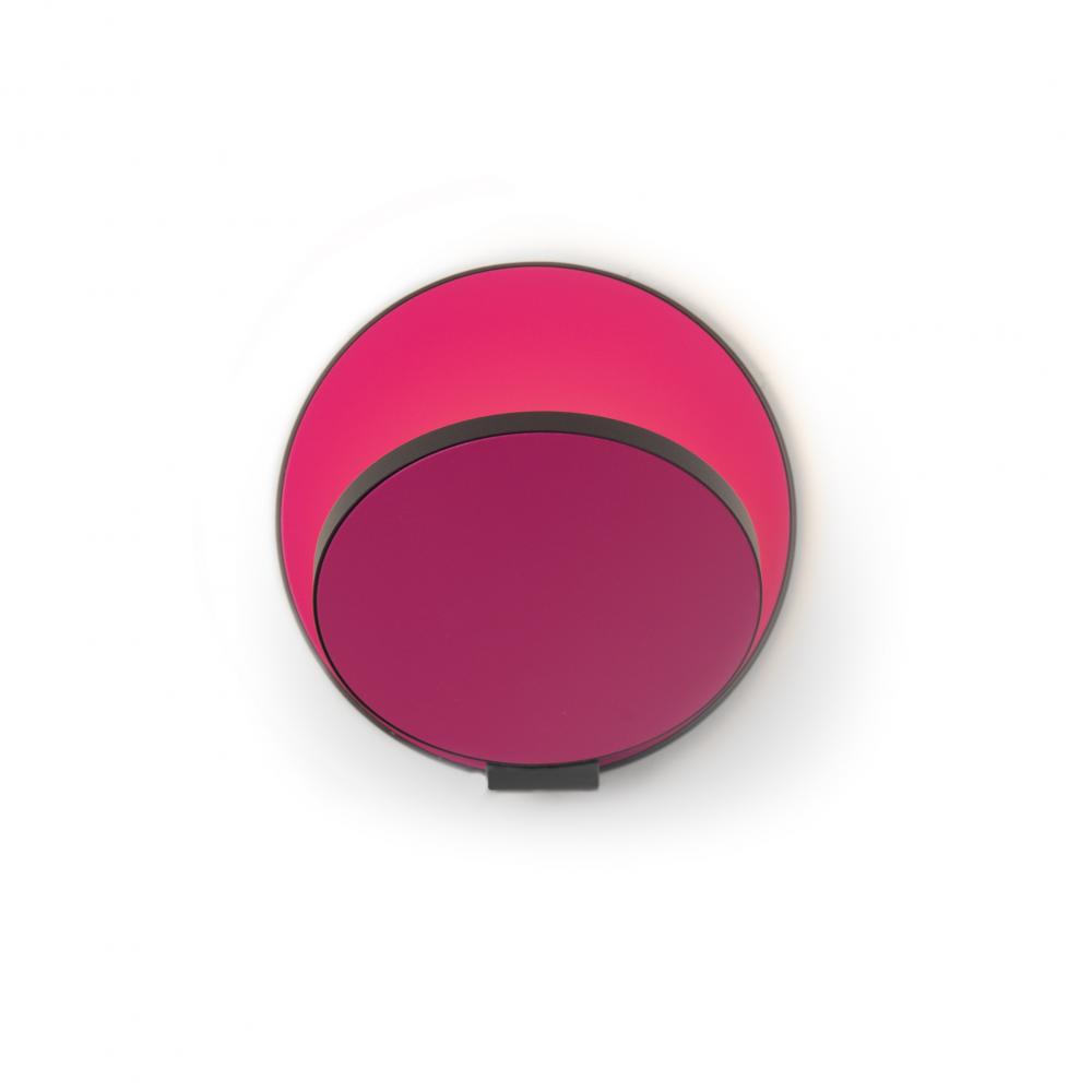 Gravy Wall Sconce - Metallic Black body, Matte Hot Pink plates - Plug-in