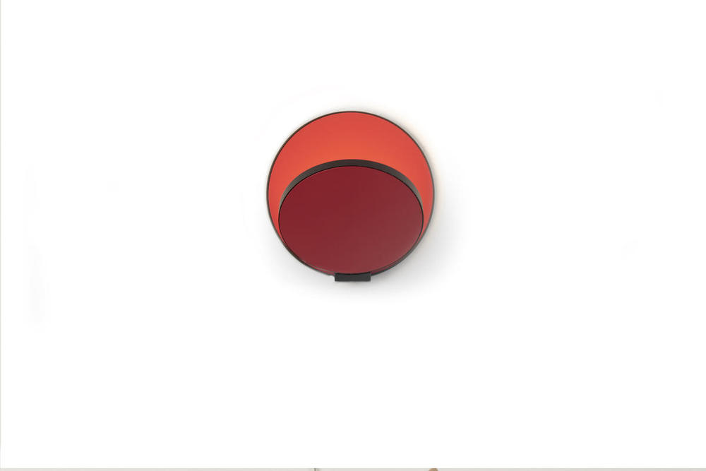 Gravy Wall Sconce - Metallic Black body, Matte Red plates - Hardwire