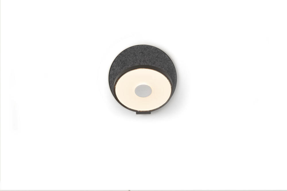 Gravy Wall Sconce - Metallic Black body, Oxford (felt) plates - Hardwire