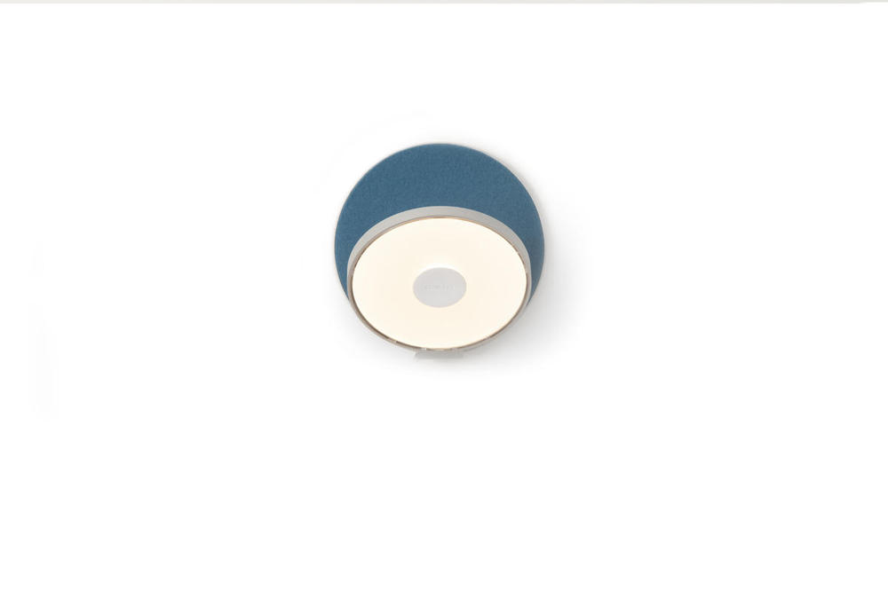 Gravy Wall Sconce - Silver body, Azure (Felt) plates - Hardwire