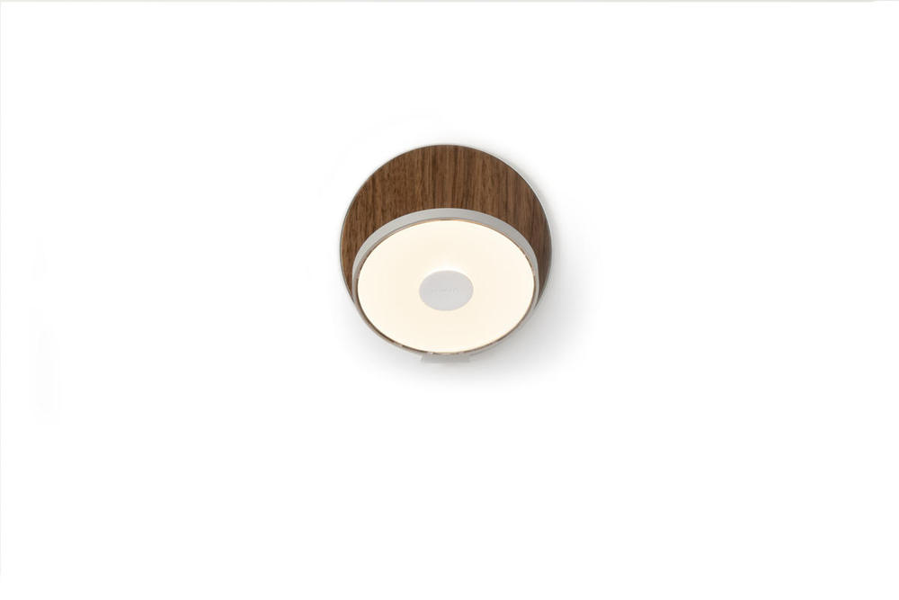 Gravy Wall Sconce - Silver body, Oiled Walnut plates - Hardwire