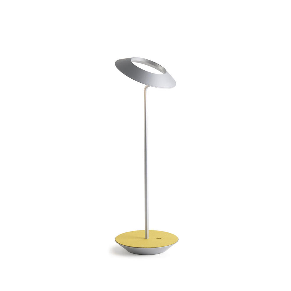 Royyo Desk Lamp, Silver body, Honeydew Felt base plate