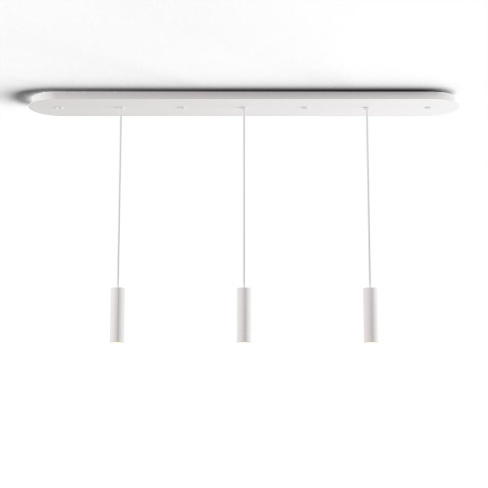 Combi Pendant 6" Linear 3 Combo Matte White with Matte White Canopy