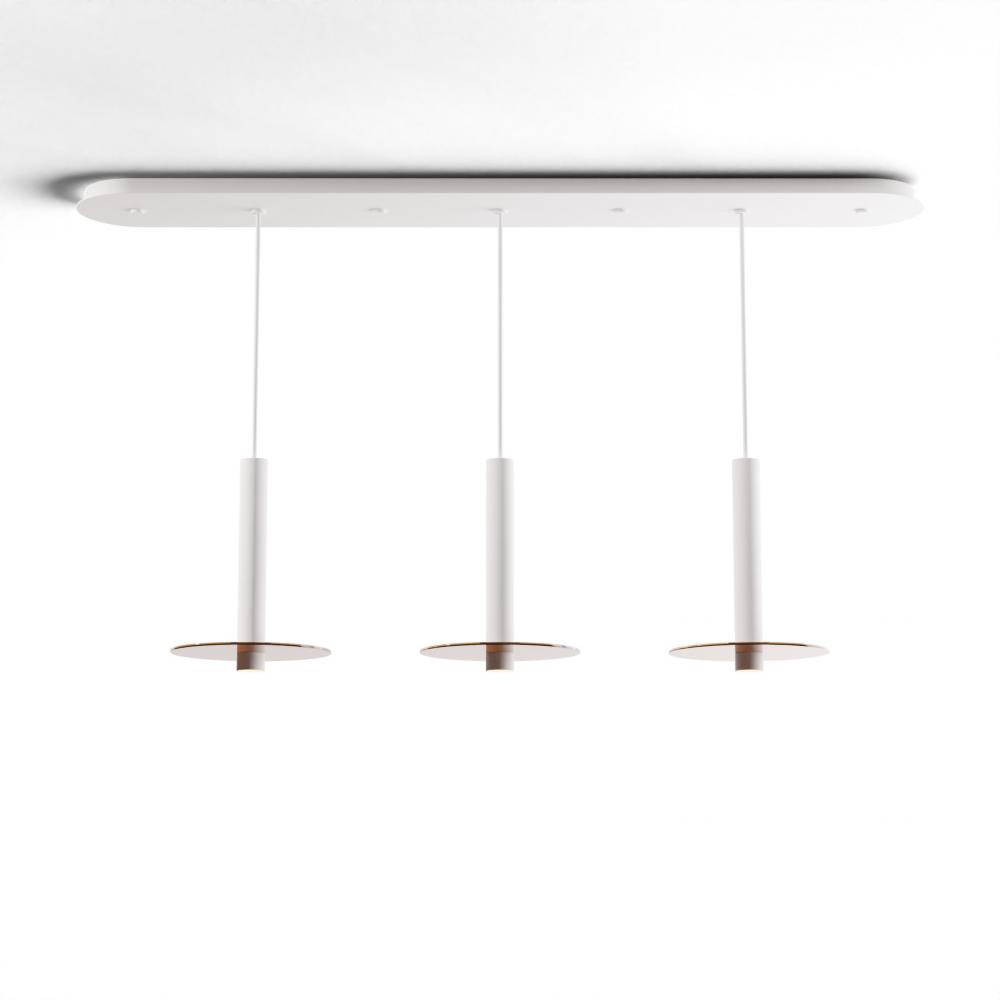 Combi Pendant 12" Linear 3 Combo Matte White with Matte White Canopy